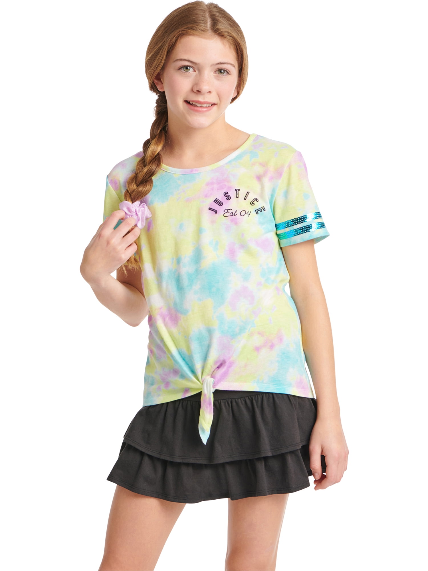 Justice Girls Sequin Stripe T-Shirt, Sizes XS-XLP 