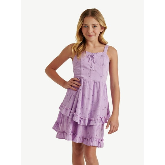 Justice Girls Tiered Eyelet Dress, Sizes XS - XLP