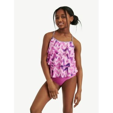 Justice Girls Tiered Tankini Swimsuit, 2 Piece, Sizes XS-XL
