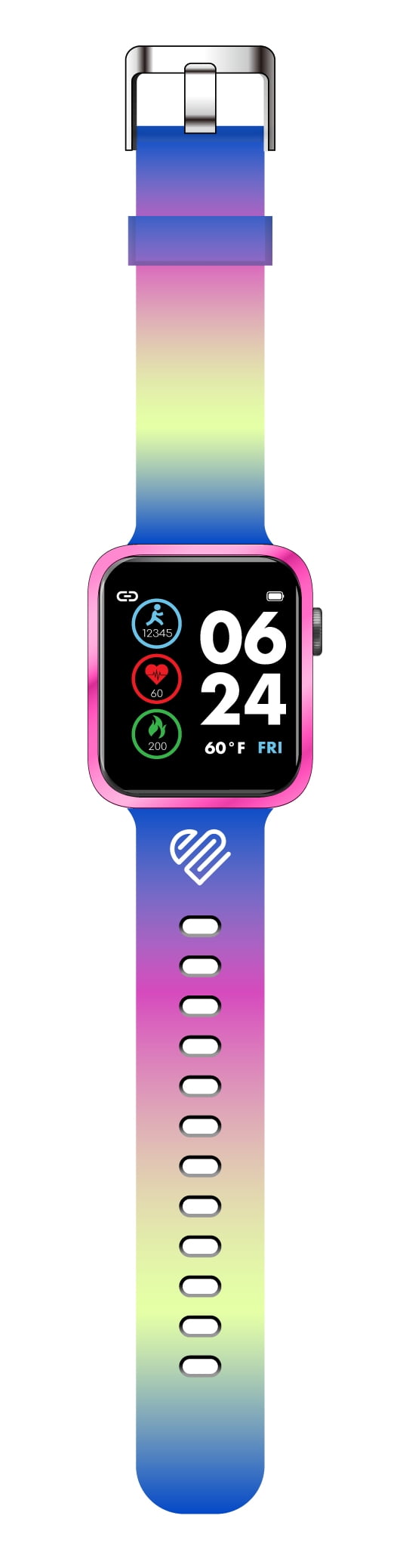 Justice Girls Tween Smartwatch in Ombre Rainbow (JSE4226WM)