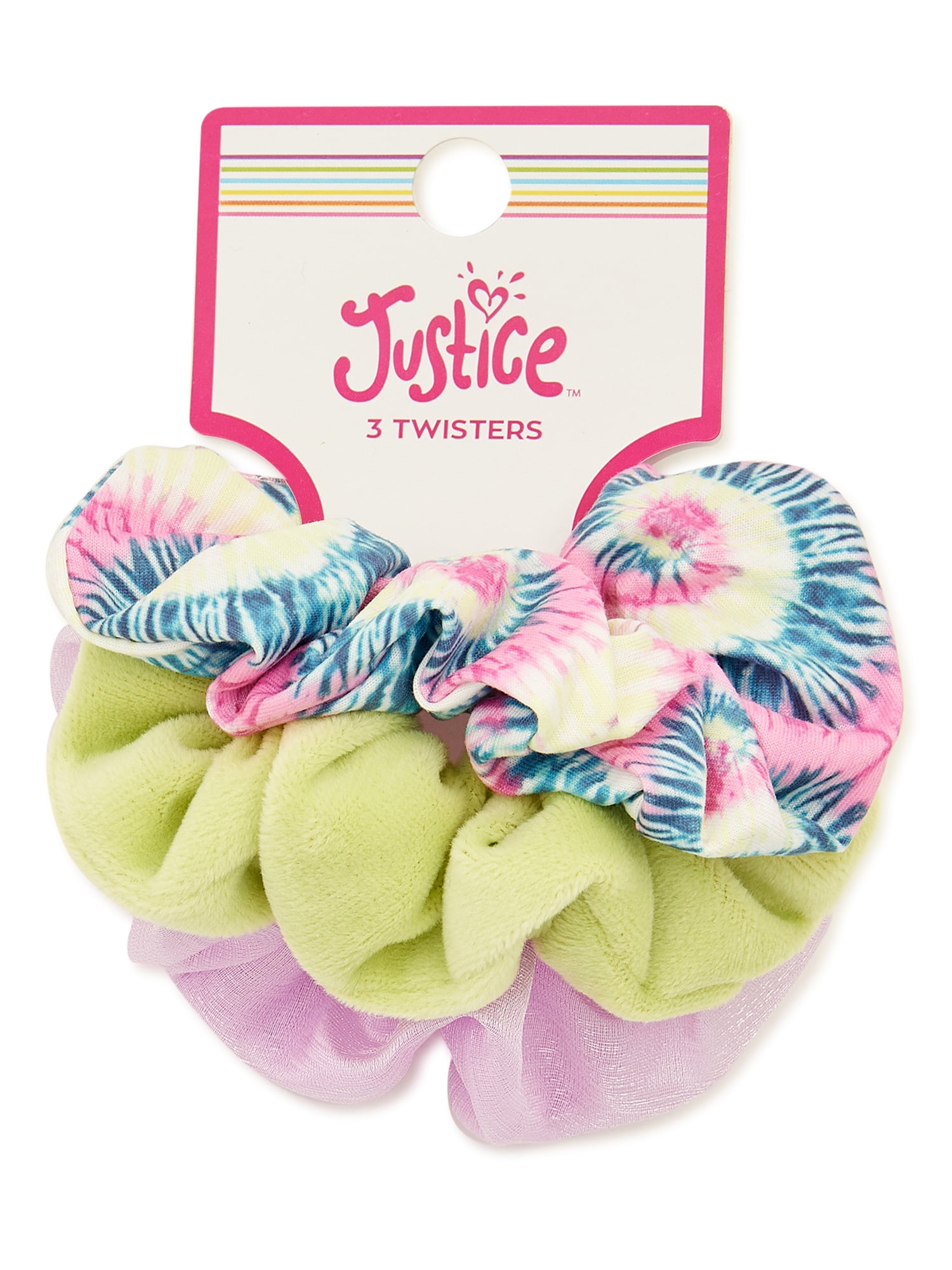 Justice Girls Twister Hair Scrunchie Set 3 Pack