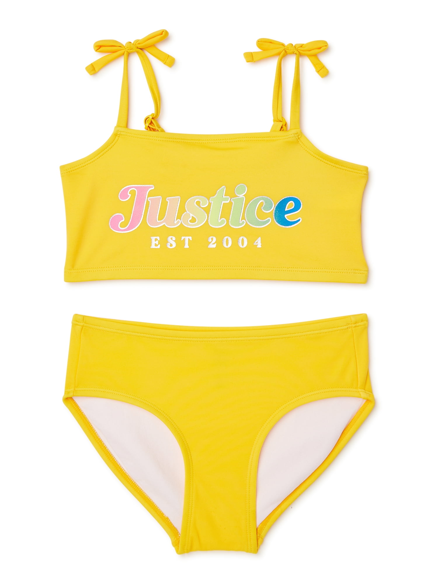 Justice Girls Two Piece Bikini Signature Swimsuit, Sizes 6-18, and 16P-22P  