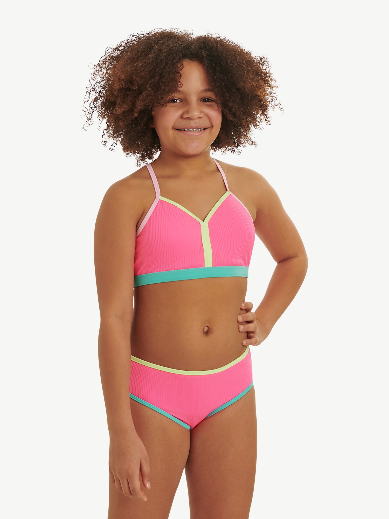 Justice Girls Two-Piece Bikini with Cross Back Straps, Sizes 5-18