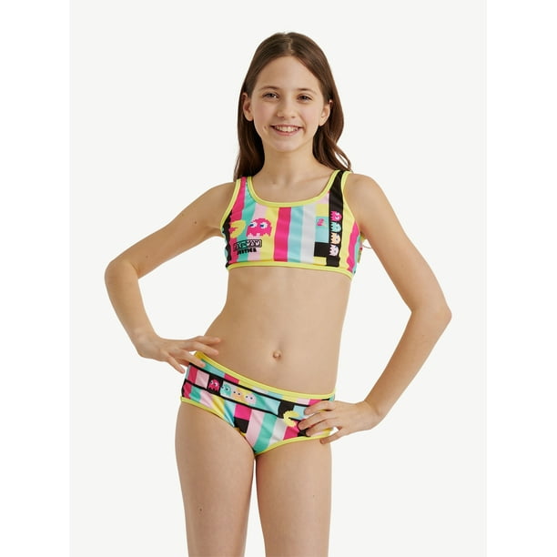 Justice Girls Two-Piece Pacman Bikini with Keyhole Back, Sizes 5
