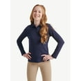 thumbnail image 1 of Justice Girls Uniform Long Sleeve Knit Polo Shirt, Sizes XS-XLP, 1 of 4