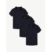 Justice Girls Uniform Short Sleeve Knit Polo Shirt, 3-Pack, Sizes XS-XLP