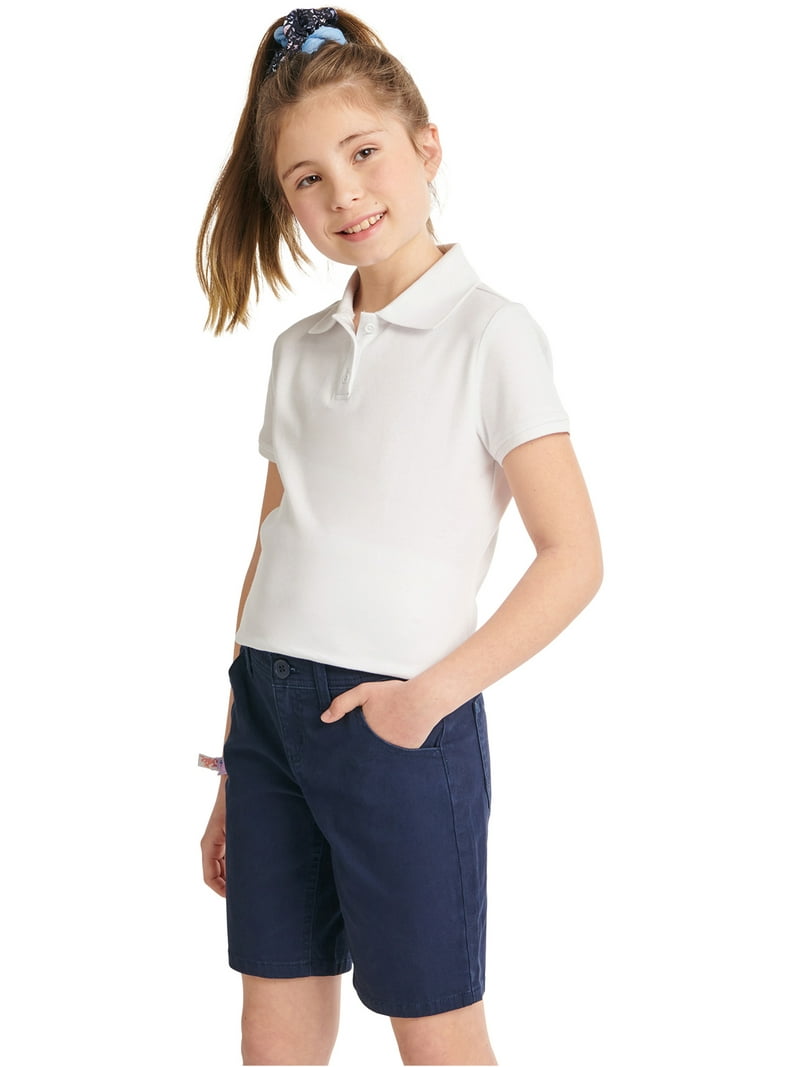 Justice Girls Uniform Short Sleeve Polo Shirt 100% Cotton