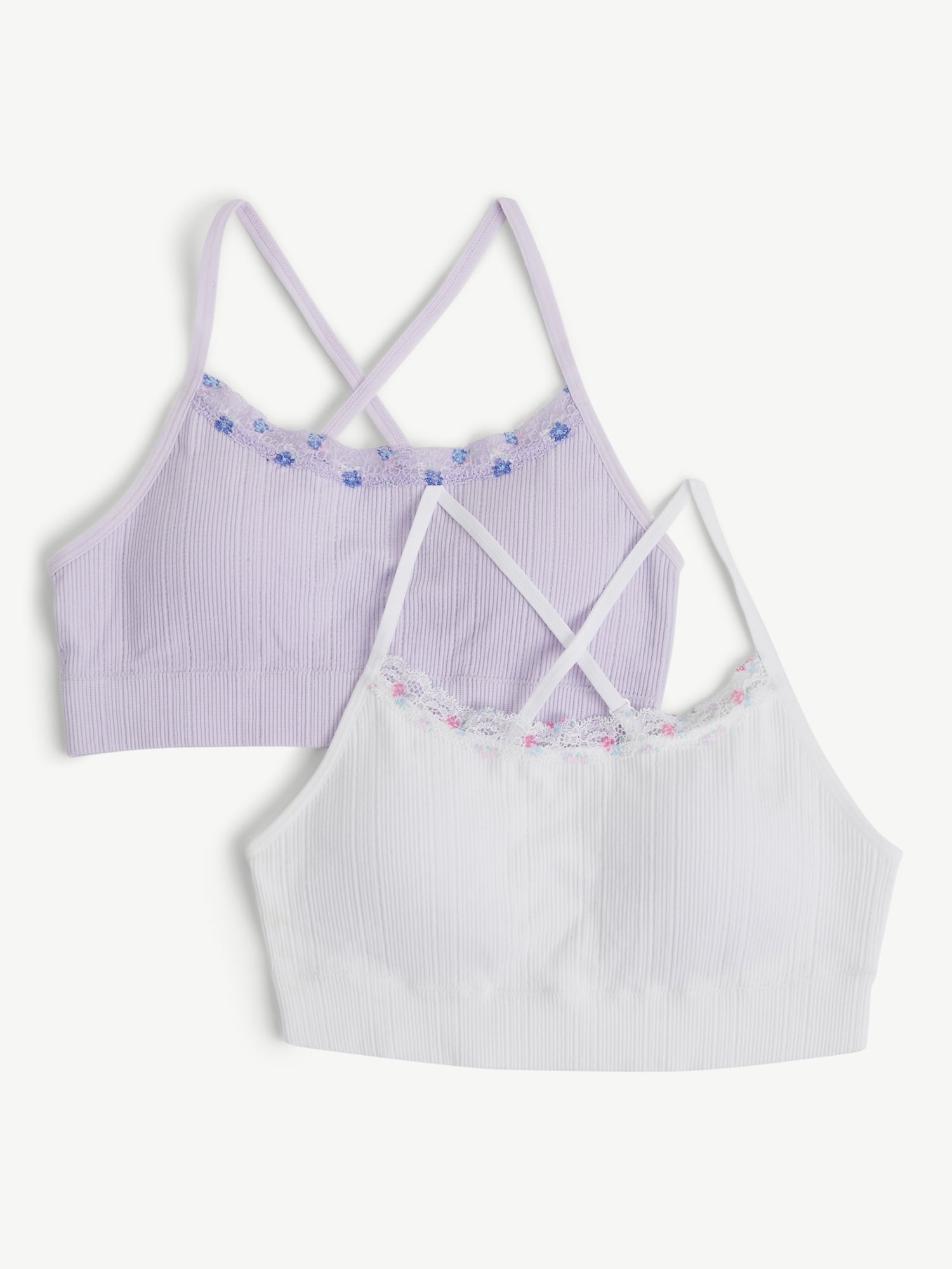 Justice Girls Varigated Seamless Rib Bra, 2-Pack, Sizes 28-38
