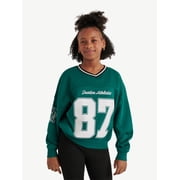 Justice Girls Varsity V-neck Sweatshirt, Sizes XS - XLP