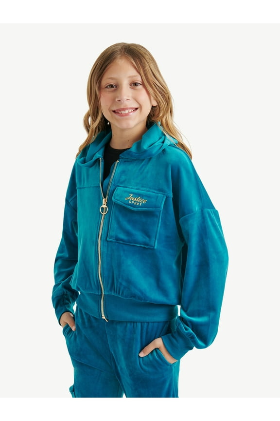 Girls Velour Hooded Full Zip, Sizes XS - XLP