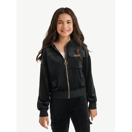 Justice Girls Velour Hooded Full Zip, Sizes XS - XLP