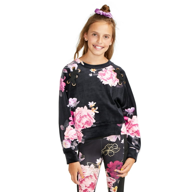 Girls velour sweatshirt hot sale