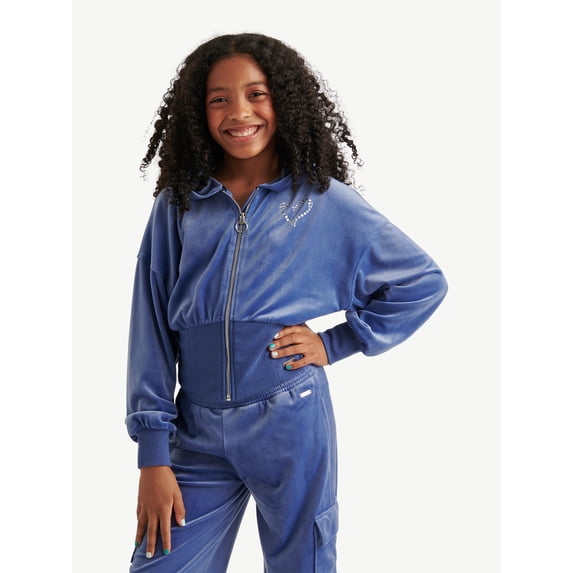 Justice Girls Velour Zip-Up, Sizes XS - XLP