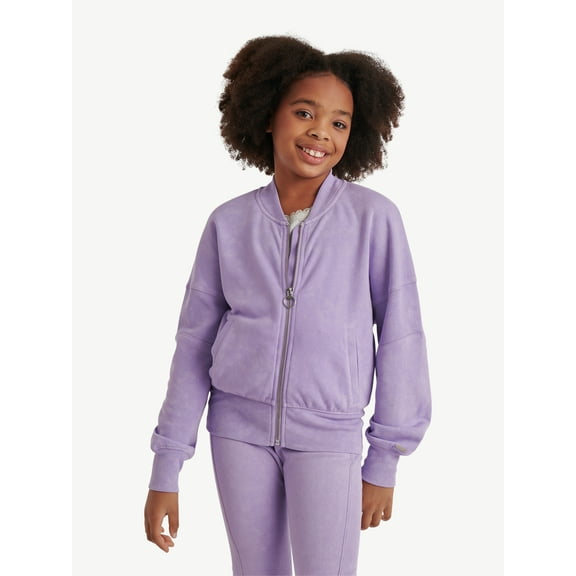 Justice Girls Washed Fleece Bomber, Sizes XS - XLP