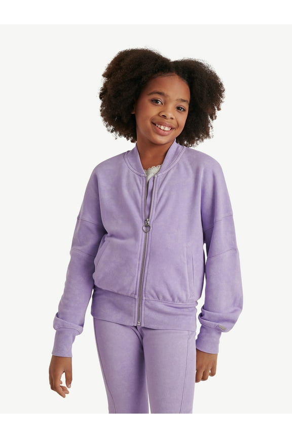 Girls Washed Fleece Bomber, Sizes XS - XLP
