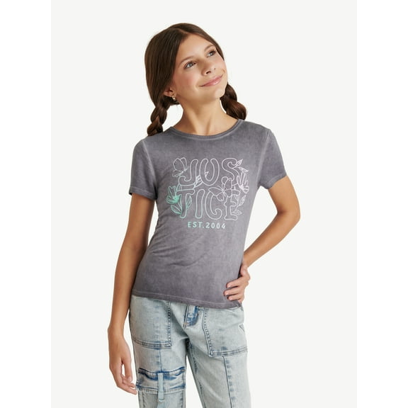 Justice Girls Washed Graphic Tee, Sizes XS - XLP