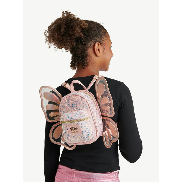 Justice Girls Wicked Butterfly Wings Mini Backpack Pink Walmart