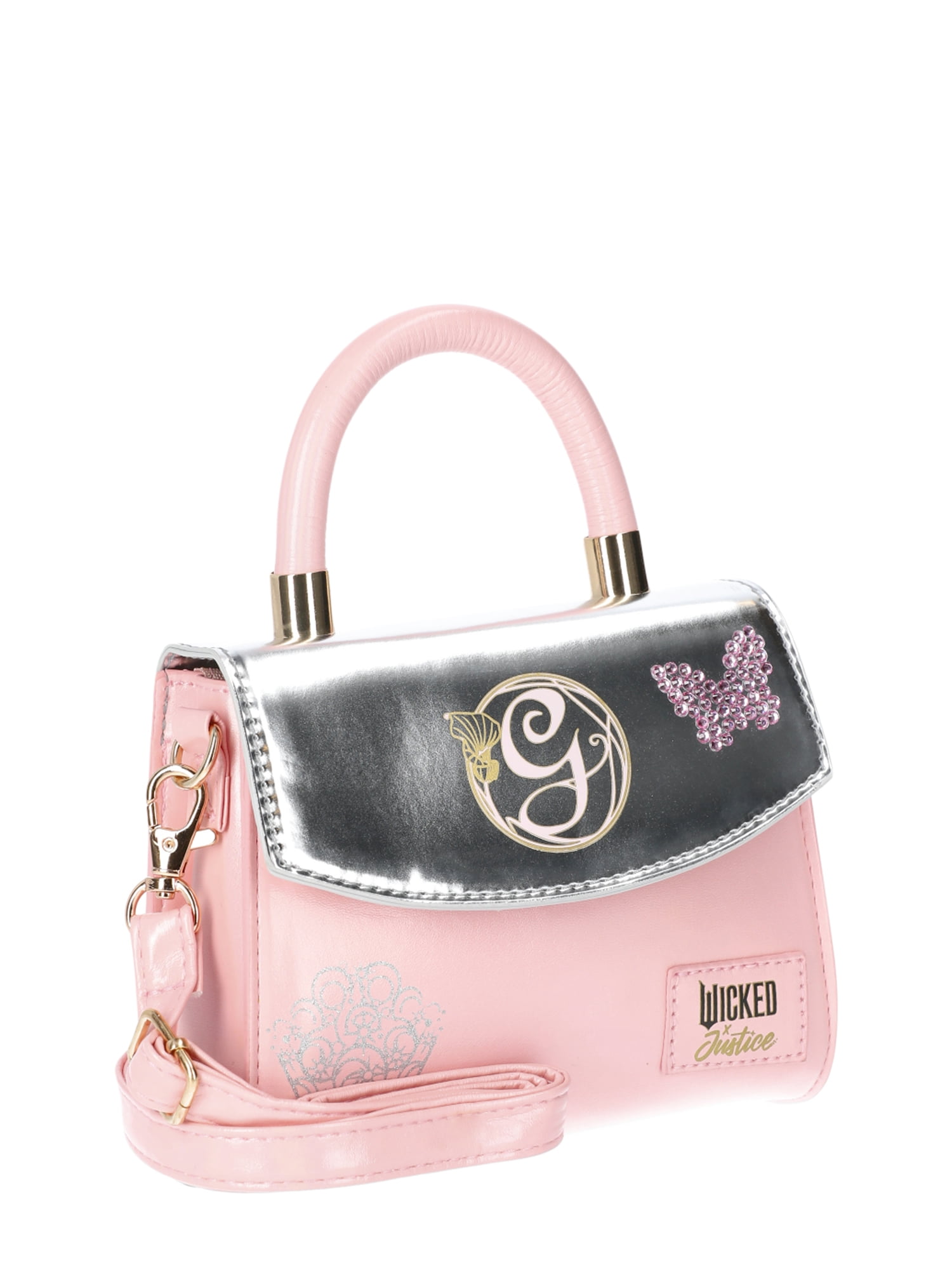 Justice Girls Wicked Mini Top Handle Crossbody Bag, Pink