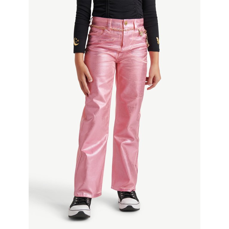 Ensemble Justice : Jeans Imprimé + Pull Fuzzy Limited Too – Rose Taille 14
