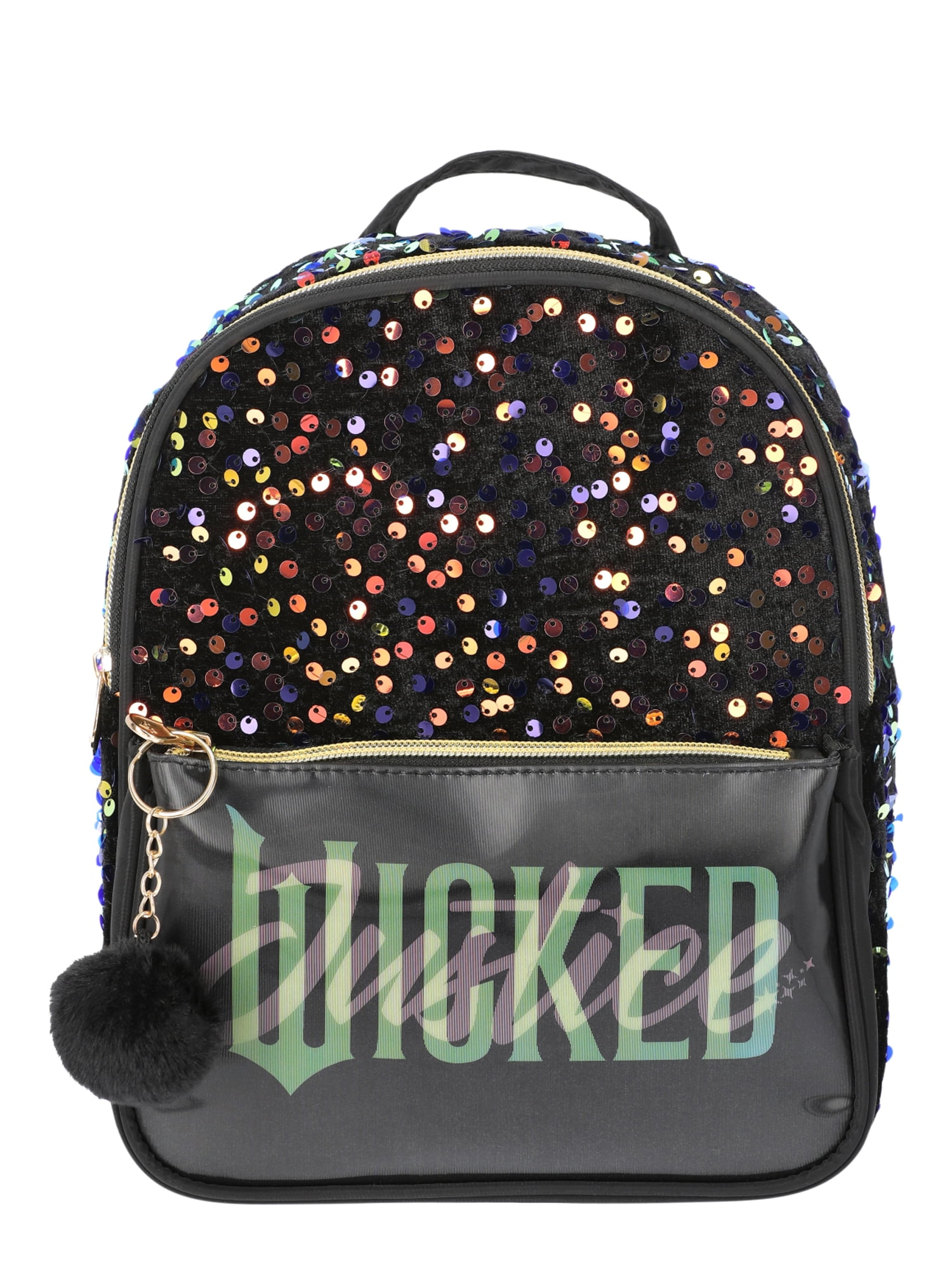 Justice Girls Wicked Sequin Mini Backpack with Lenticular Front Pocket Black Walmart