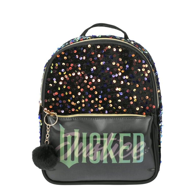 Justice Girls Wicked Sequin Mini Backpack with Lenticular Front Pocket Black Walmart