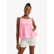 Justice Girls Woven Mix Tank Top, Sizes XS-XLP