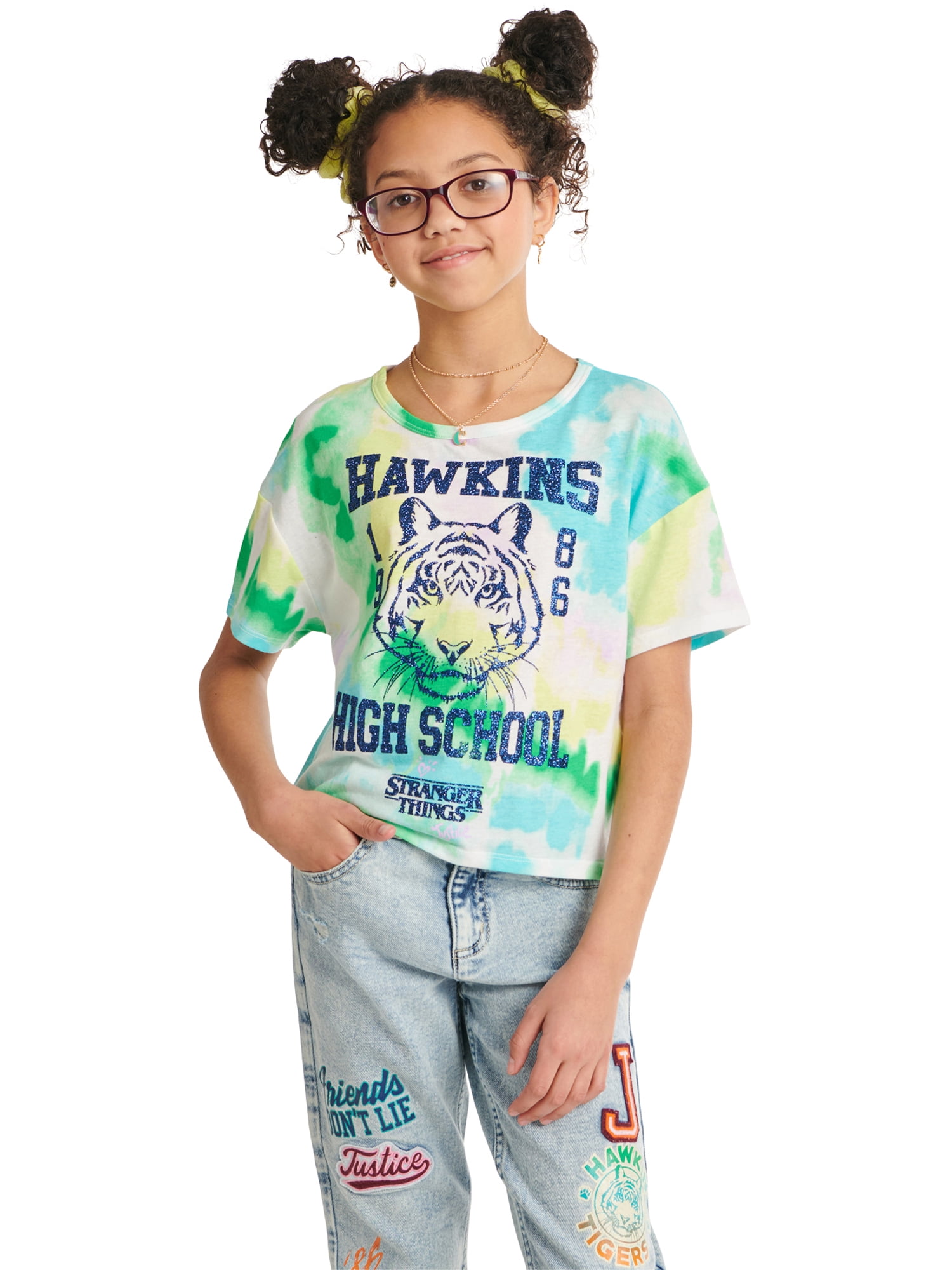 Girl's Stranger Things Character Squares T-shirt : Target