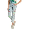 thumbnail image 1 of Justice Girls x Stranger Things Patched Mini Mom Jeans, Sizes 6-18, Slim & Plus, 1 of 4