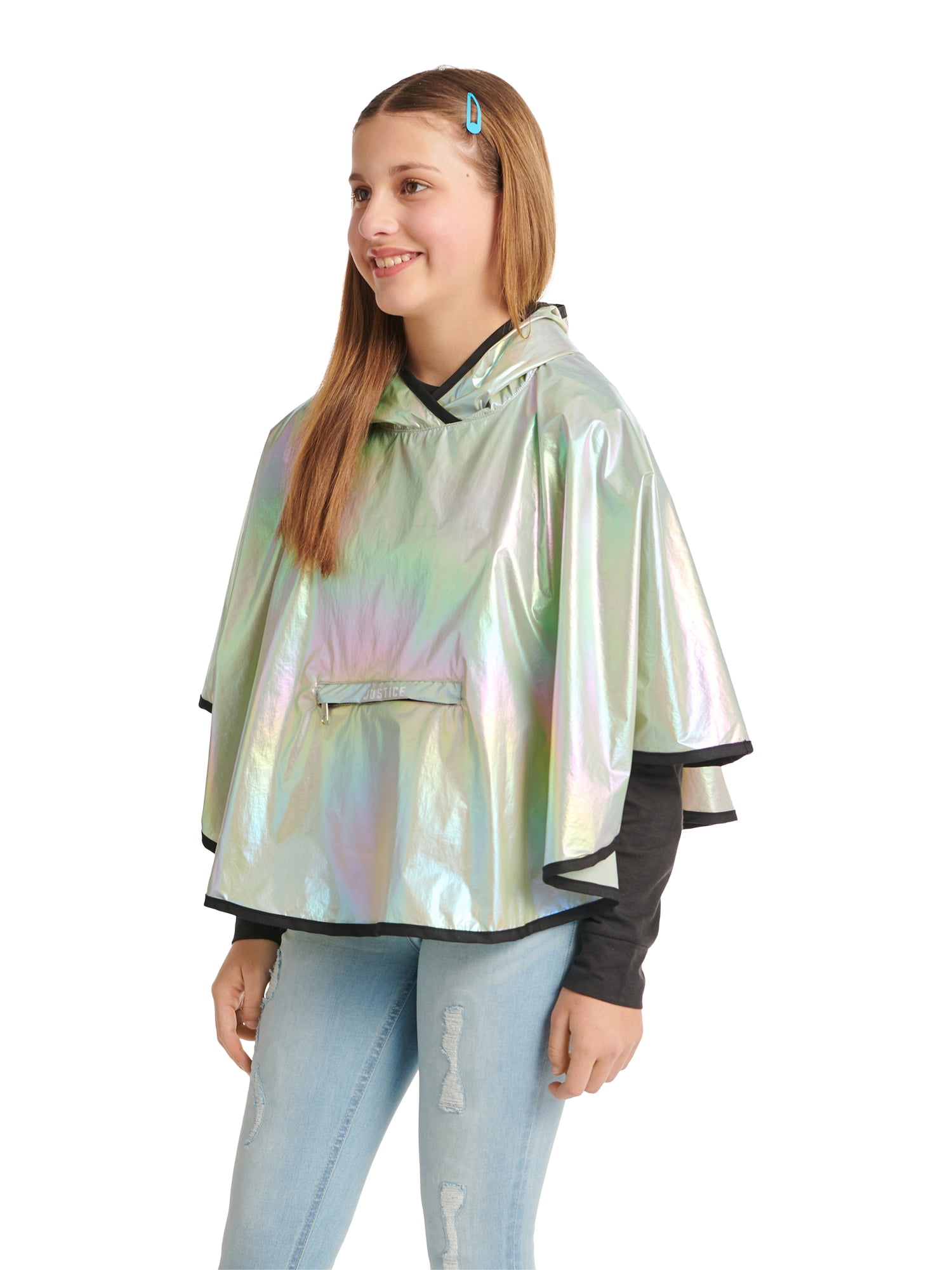 Justice Kids Girls Child Packable Rain Poncho