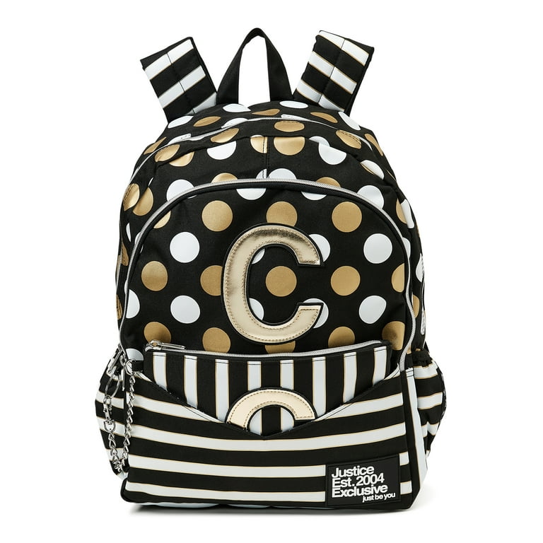 Justice mini backpacks with letters top