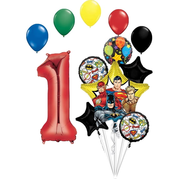 Justice League 1st Birthday Party Supplies Balloon Bouquet Decorations