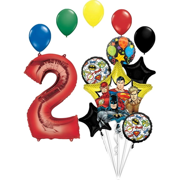 Justice League 2nd Birthday Party Supplies Balloon Bouquet Decorations