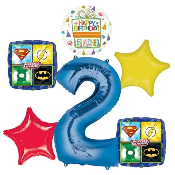 Justice League 2nd Birthday Party Supplies Balloon Bouquet Decorations