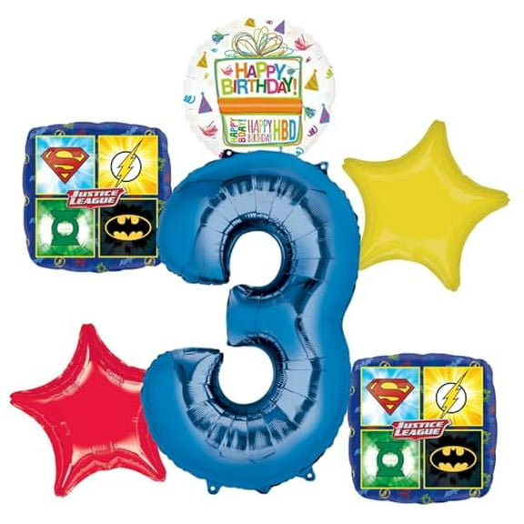 Justice League 3rd Birthday Party Supplies Balloon Bouquet Decorations