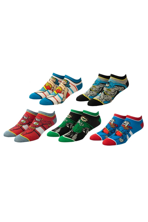 Justice League 5 Pair Ankle Socks