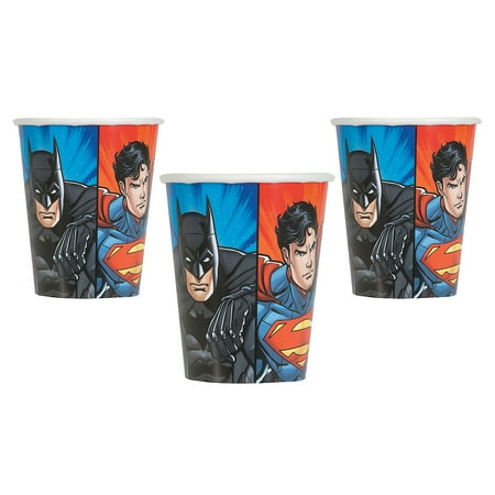Justice League 9Oz Paper Cups, 8Ct - Party Supplies - 8 Pieces