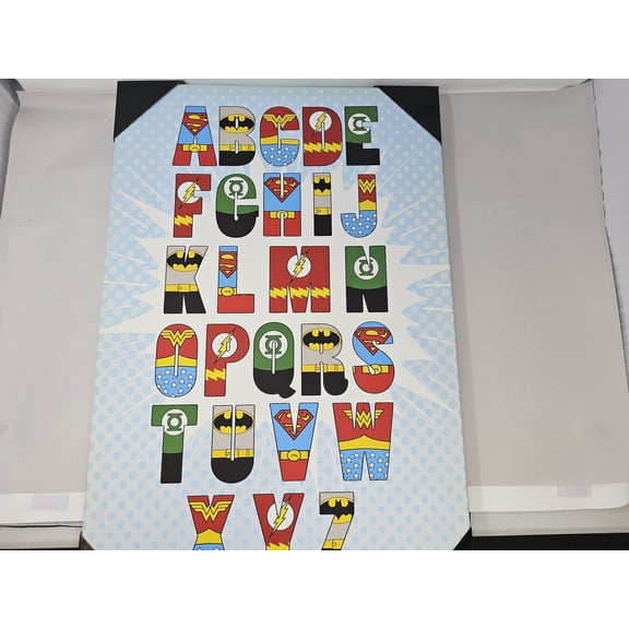 Justice League Alphabet Canvas Wall Decor