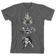 thumbnail image 1 of Justice League Aquaman Batman Flash Inside Logos Boy's Charcoal T-Shirt-Medium, 1 of 4