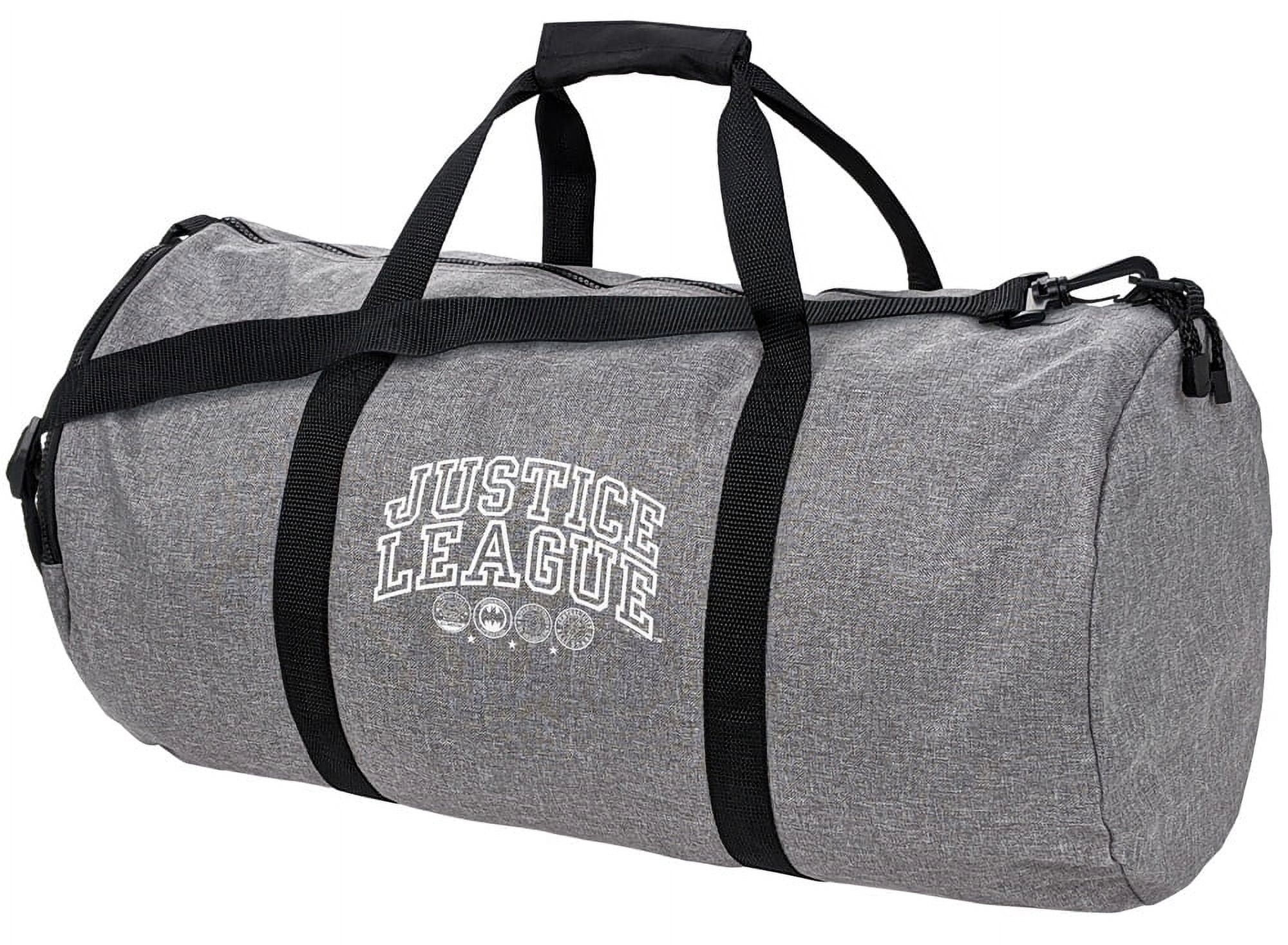 Justice League Athletic Logo Lightweight Duffel Bag for Sports and Gym Packable for Travel