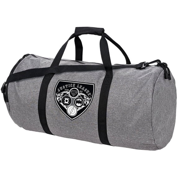Justice League Athletic Shield Logo Lightweight Duffel Bag for Sports and Gym Packable for Travel