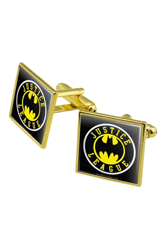 Justice League Batman Athletic Logo Square Cufflink Set - Silver or Gold