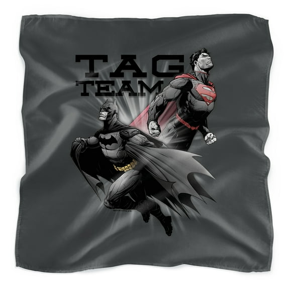 Justice League Batman & Superman Tag Team Bandana (21 in x 21 in)