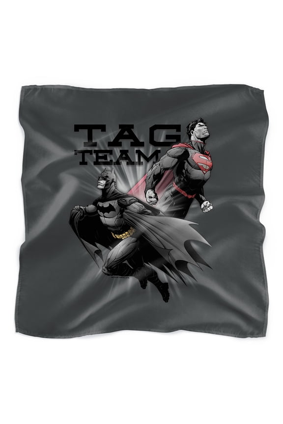 Justice League Batman & Superman Tag Team Bandana (21 in x 21 in)