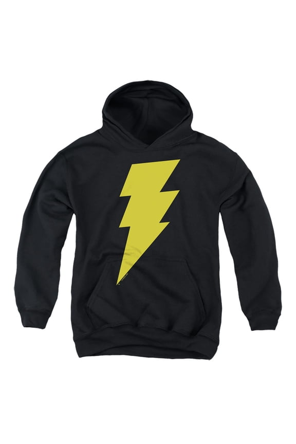 Justice League Black Adam Bolt Kids Pull-Over Hoodie (Large) for Youth Boys and Girls, Black