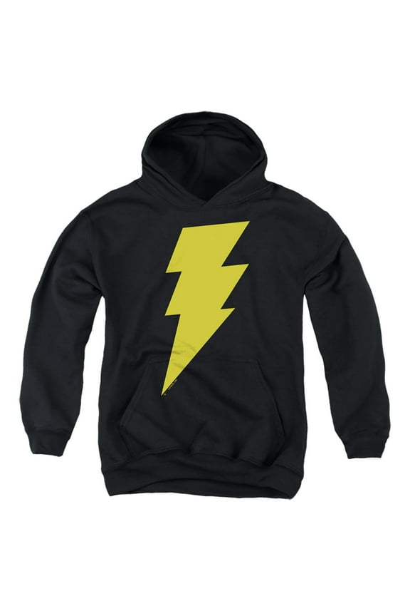 Justice League Black Adam Bolt Kids Pull-Over Hoodie (Medium) for Youth Boys and Girls, Black