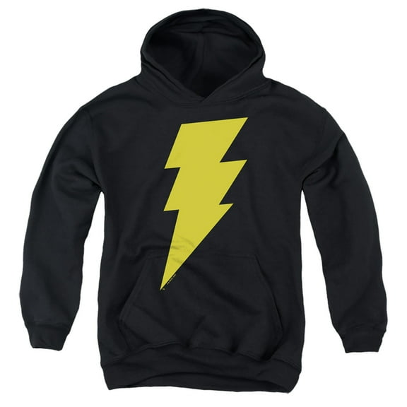 Justice League Black Adam Bolt Kids Pull-Over Hoodie (Small) for Youth Boys and Girls, Black