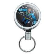 Justice League Black Lightning Character Heavy Duty Metal Retractable Reel ID Badge Key Card Tag Holder with Belt Clip