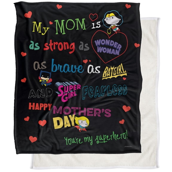Justice League Blanket, 50"x60" DC Mother's Day Kawaii Silky Touch Sherpa Back Super Soft Throw Blanket