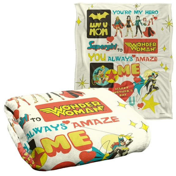Justice League Blanket, 50"x60" DC Mothers Day You're My Hero Silky Touch Super Soft Throw Blanket