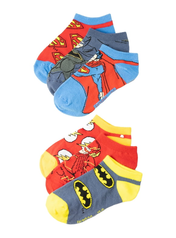 Boys Socks, 6-Pack, No Show Style, Sizes S-L